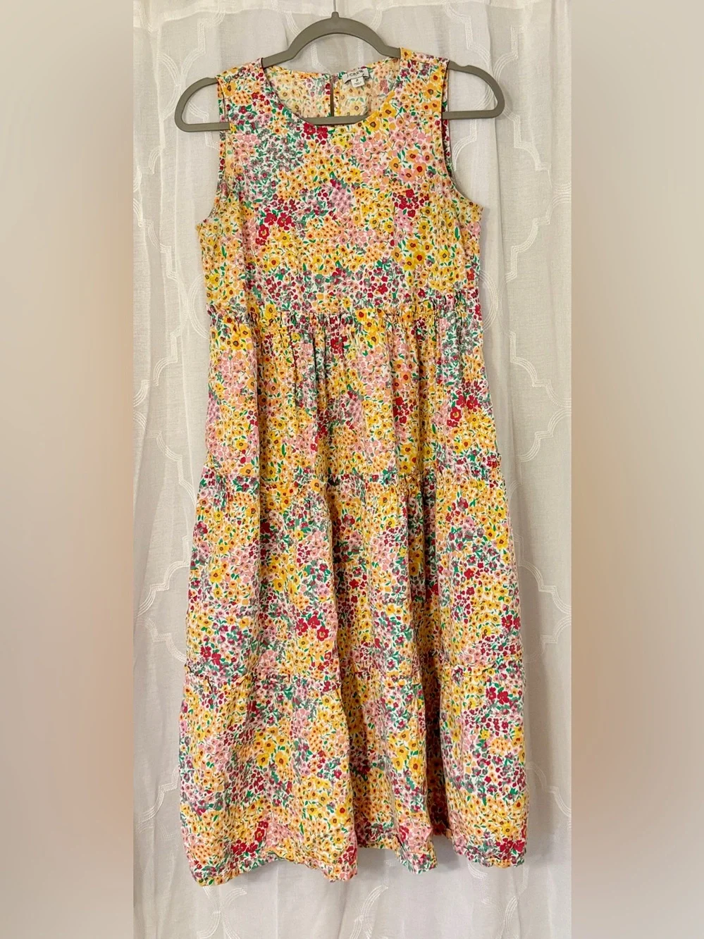 J.Crew Re-Imagined Multicolor Floral Sleeveless Midi Dress Size 2